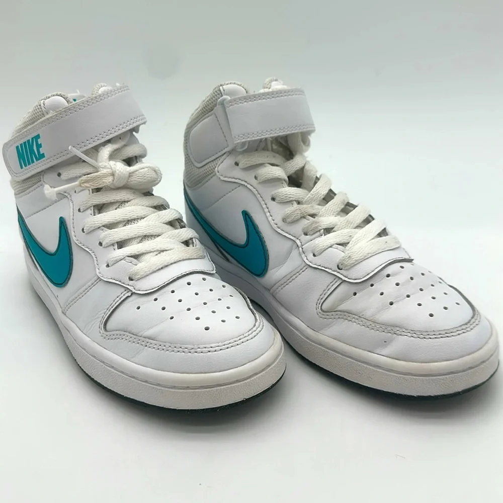 Nike Court Borough Mid 2 GS CD7782-117 Sneaker Kids 3.5 Y White Leather Shoes